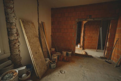 Interior renovation project in progress